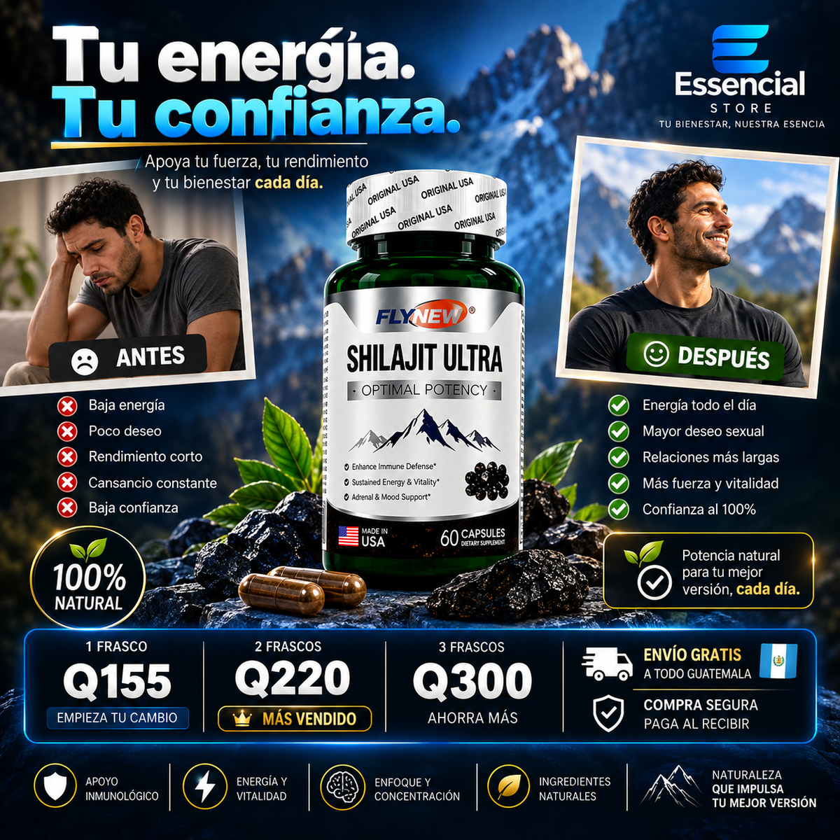 Shilajit Ultra – Vitalidad y Bienestar Hormonal